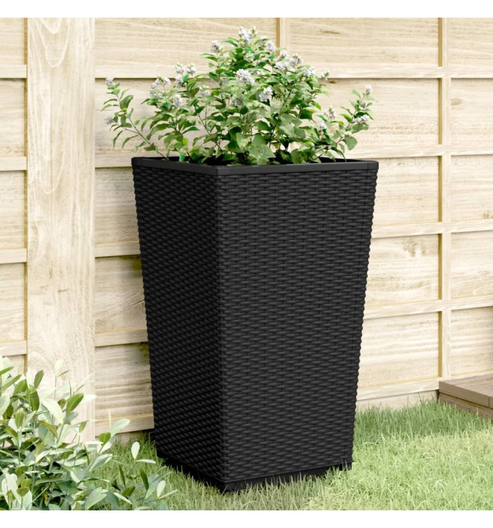 Jardinières 2 pcs noir 32,5x32,5x57 cm polypropylène | Mobilier & Déco