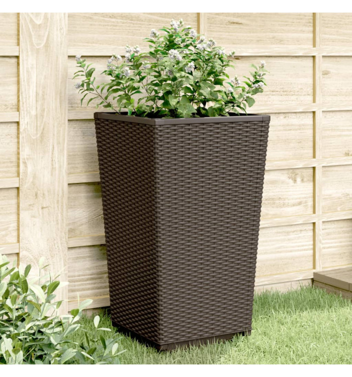 Jardinières 4 pcs marron 32,5x32,5x57 cm polypropylène | Mobilier & Déco