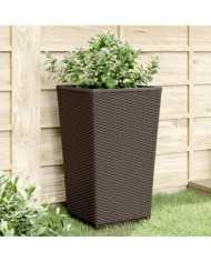 Jardinières 4 pcs marron 32,5x32,5x57 cm polypropylène | Mobilier & Déco