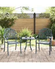 Chaises de jardin lot de 2 vert aluminium coulé | Mobilier & Déco