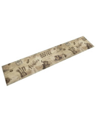 Tapis de cuisine lavable imprimé café marron 60x300 cm velours | Mobilier & Déco