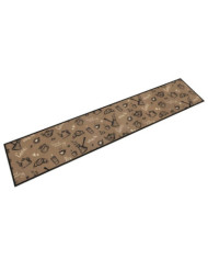 Tapis de cuisine lavable imprimé Morning brun 60x300 cm velours | Mobilier & Déco