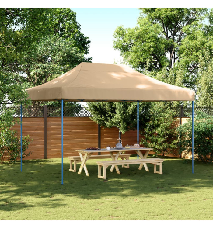 Tente de réception pliable escamotable beige 410x279x315 cm | Mobilier & Déco