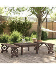 Bancs de jardin lot de 2 bois de sapin massif | Mobilier & Déco