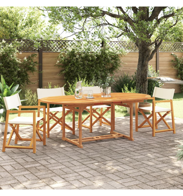 Chaises de jardin pliables lot de 4 blanc crème tissu | Mobilier & Déco