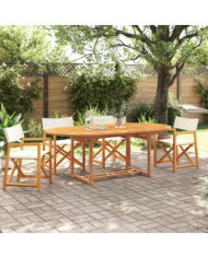 Chaises de jardin pliables lot de 4 blanc crème tissu | Mobilier & Déco