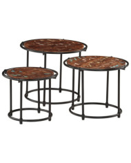 Tables gigognes 3 pcs bois massif de récupération | Mobilier & Déco
