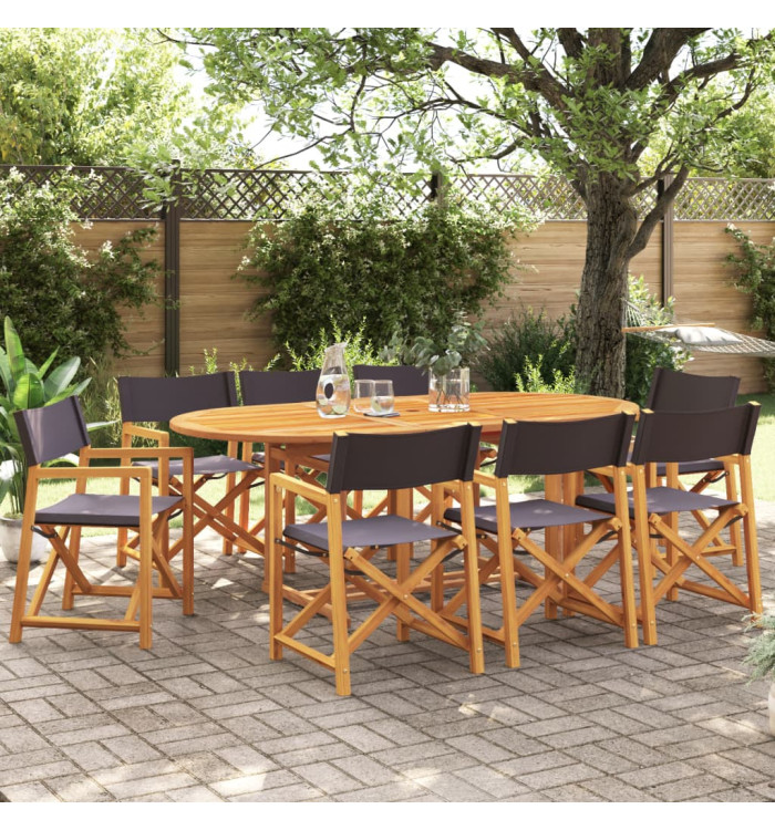 Chaises pliables de jardin lot de 8 gris foncé tissu | Mobilier & Déco