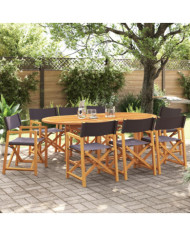 Chaises pliables de jardin lot de 8 gris foncé tissu | Mobilier & Déco