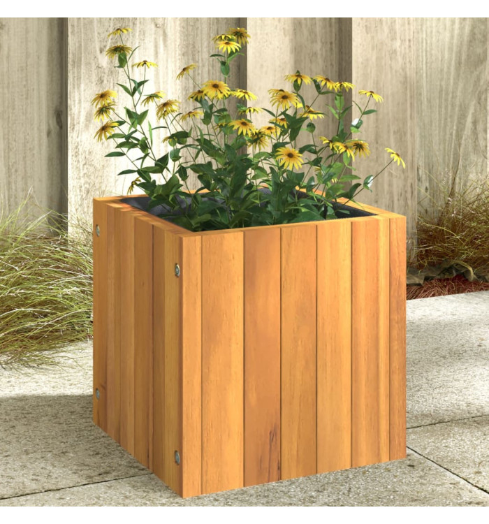 Jardinière 25x25x25 cm bois massif d'acacia | Mobilier & Déco