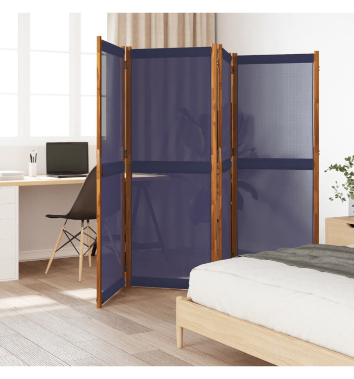 Cloison de séparation 4 panneaux bleu foncé 280x180 cm | Mobilier & Déco