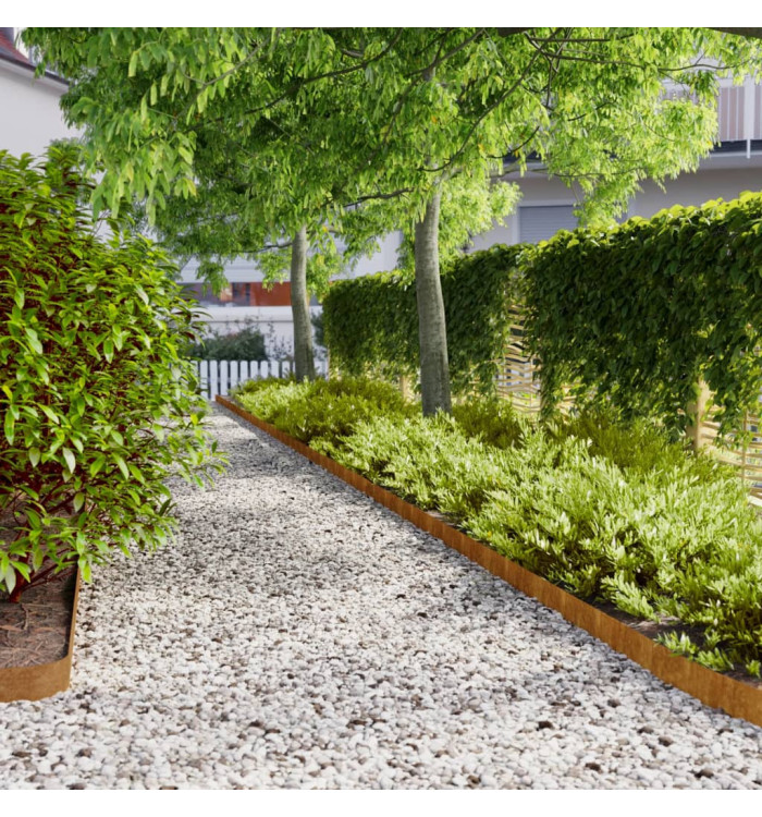Bordures de pelouse 10 pcs 10x103 cm acier corten flexible | Mobilier & Déco