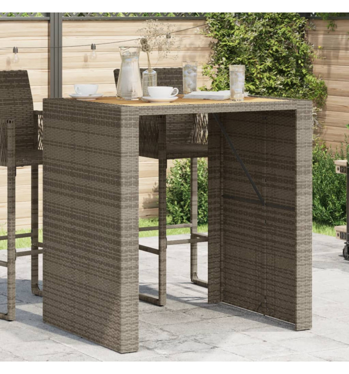 Table de bar de jardin et dessus en bois acacia résine tressée | Mobilier & Déco