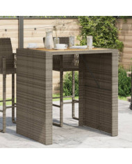 Table de bar de jardin et dessus en bois acacia résine tressée | Mobilier & Déco