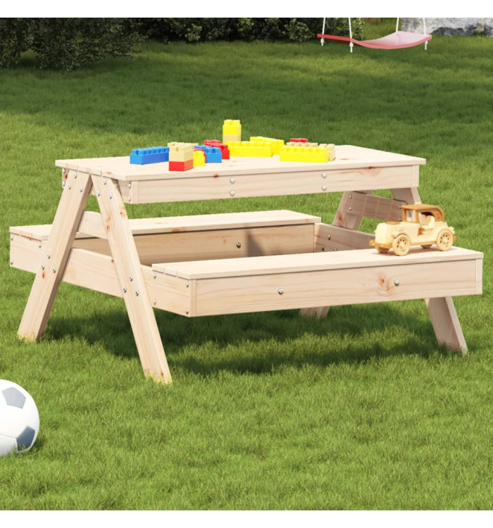 Table de pique-nique pour enfants 88x97x52cm bois massif de pin | Mobilier & Déco