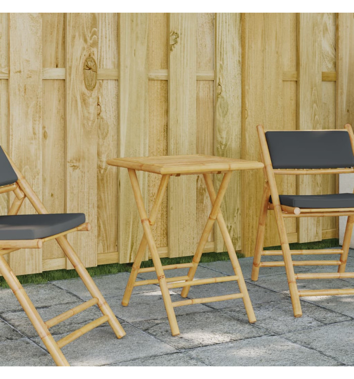 Table de jardin pliable 55x55x75 cm bambou | Mobilier & Déco
