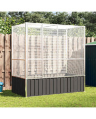 Volière argenté 210,5x107x212 cm acier | Mobilier & Déco