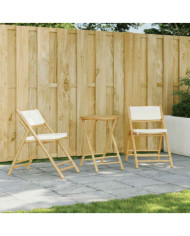 Chaises de bistro pliantes lot de 2 et coussins blanc crème | Mobilier & Déco