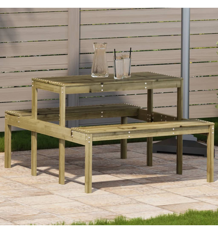 Table de pique-nique 110x134x75 cm bois de pin imprégné | Mobilier & Déco