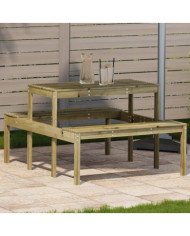 Table de pique-nique 110x134x75 cm bois de pin imprégné | Mobilier & Déco