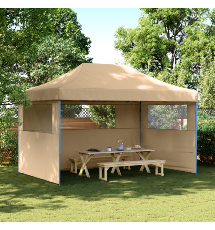 Tente de réception pliable escamotable avec 3 parois latérales | Mobilier & Déco