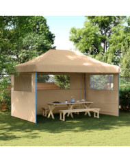 Tente de réception pliable escamotable avec 3 parois latérales | Mobilier & Déco