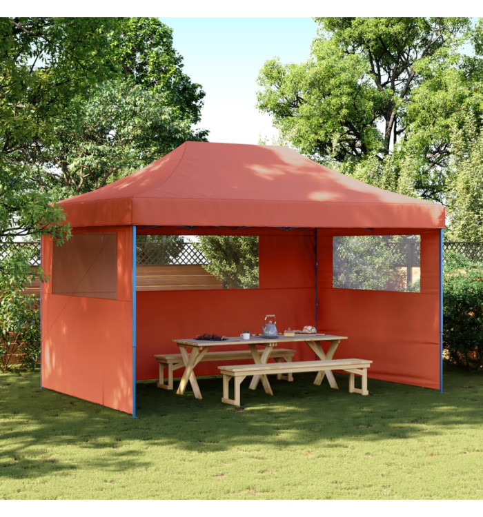 Tente de réception pliable escamotable avec 3 parois latérales | Mobilier & Déco