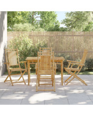 Chaises pliables de jardin lot de 4 53x66x99 cm bambou | Mobilier & Déco