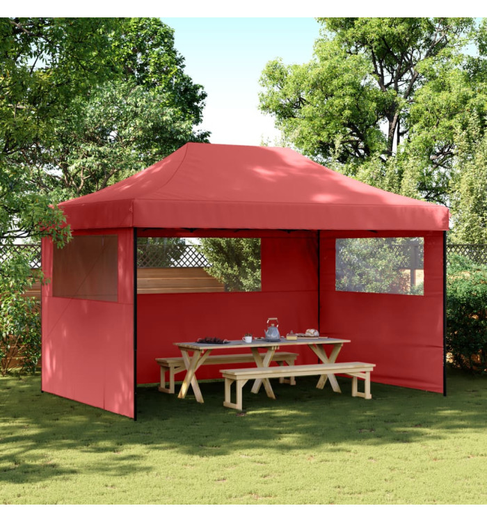 Tente de réception pliable escamotable avec 3 parois latérales | Mobilier & Déco