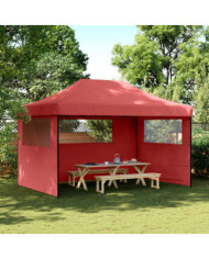 Tente de réception pliable escamotable avec 3 parois latérales | Mobilier & Déco