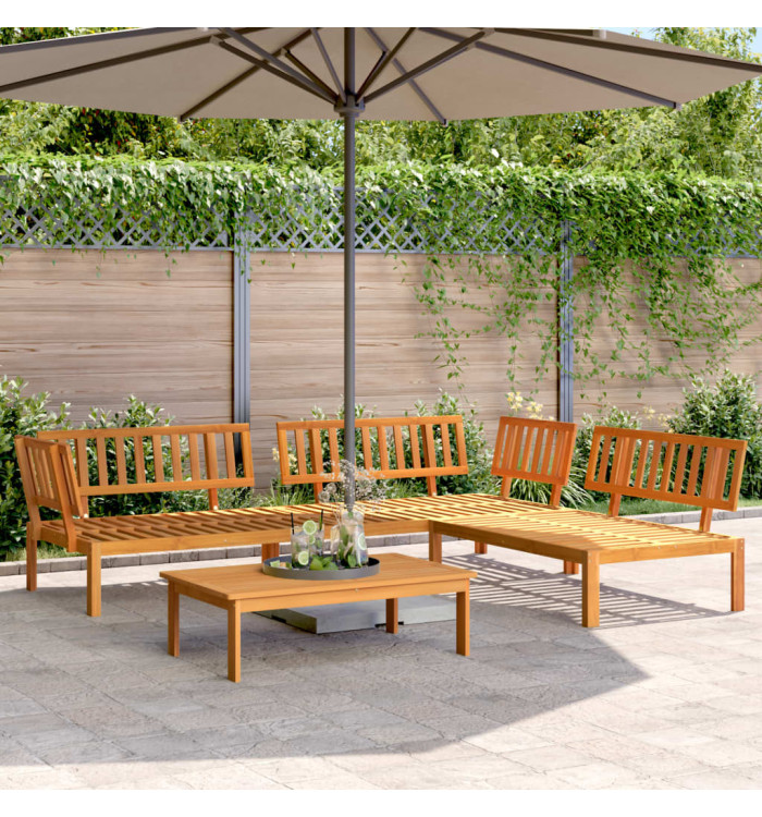 Salon palette de jardin 4 pcs bois d'acacia massif | Mobilier & Déco