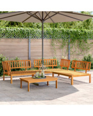Salon palette de jardin 4 pcs bois d'acacia massif | Mobilier & Déco