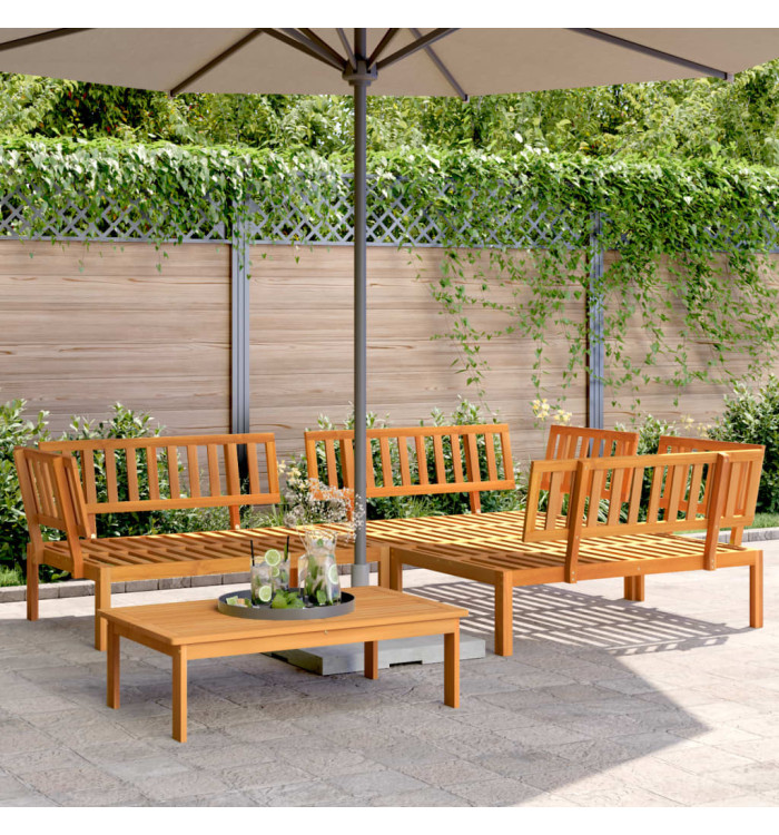 Salon palette de jardin 4 pcs bois d'acacia massif | Mobilier & Déco