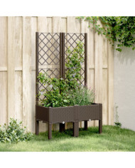 Jardinière avec treillis marron 80x40x142 cm PP | Mobilier & Déco