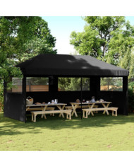 Tente de réception pliable escamotable 3 parois latérales noir | Mobilier & Déco