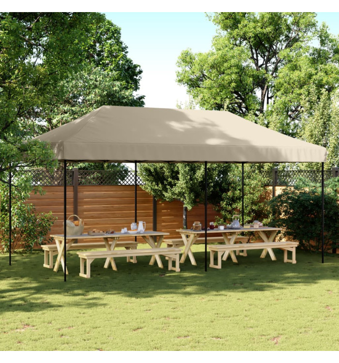 Tente de réception pliable escamotable taupe 580x292x315 cm | Mobilier & Déco