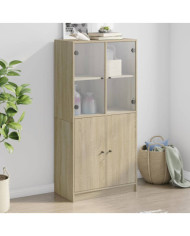 Buffet haut avec portes chêne sonoma bois d'ingénierie | Mobilier & Déco