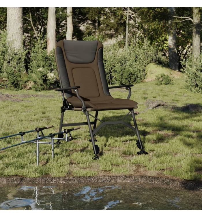 Chaise de pêche avec accoudoir pliable taupe | Mobilier & Déco