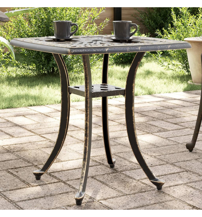 Table de jardin bronze 53x53x53 cm aluminium coulé | Mobilier & Déco