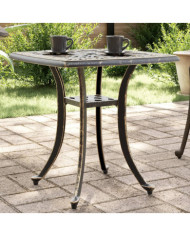 Table de jardin bronze 53x53x53 cm aluminium coulé | Mobilier & Déco