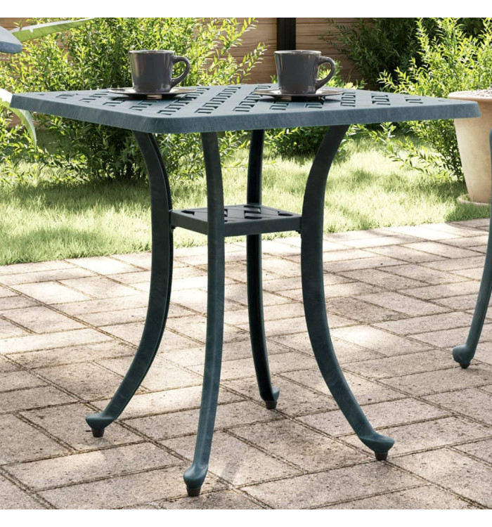 Table de jardin vert 53x53x53 cm aluminium coulé | Mobilier & Déco