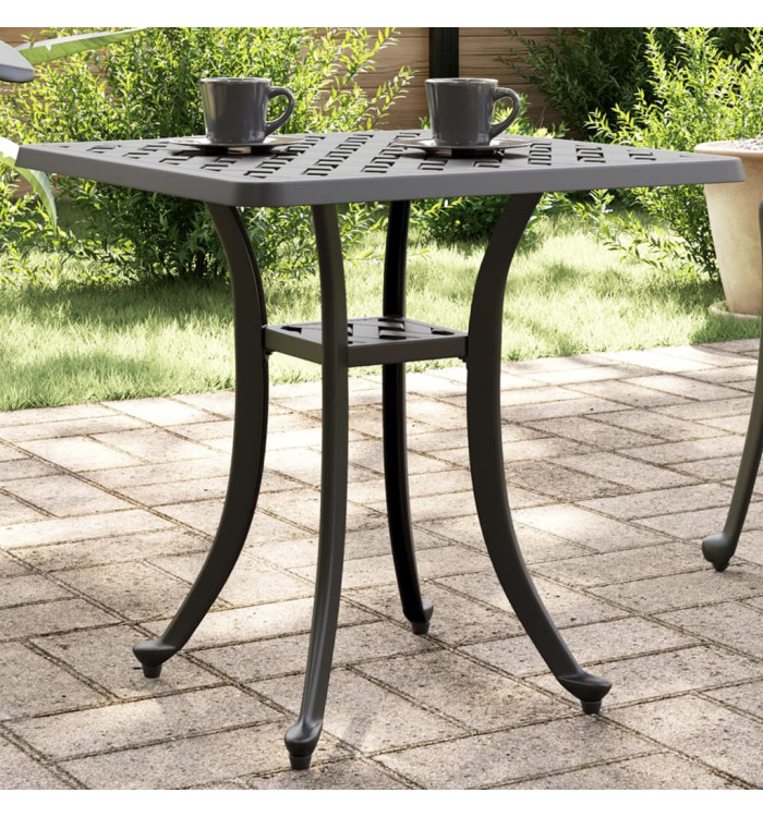 Table de jardin noir 53x53x53 cm aluminium coulé | Mobilier & Déco