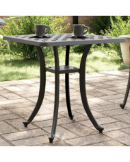 Table de jardin noir 53x53x53 cm aluminium coulé | Mobilier & Déco