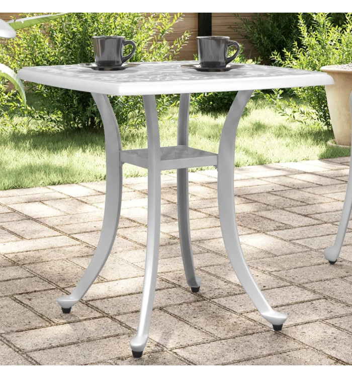 Table de jardin blanc 53x53x53 cm aluminium coulé | Mobilier & Déco