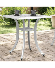 Table de jardin blanc 53x53x53 cm aluminium coulé | Mobilier & Déco
