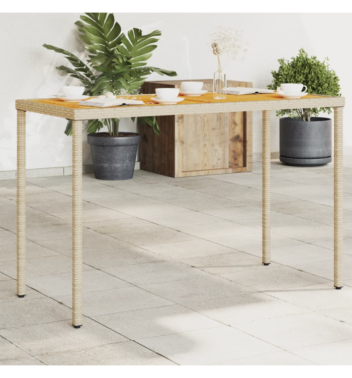 Table de jardin avec dessus en bois d'acacia beige 115x54x74 cm | Mobilier & Déco
