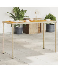 Table de jardin avec dessus en bois d'acacia beige 115x54x74 cm | Mobilier & Déco