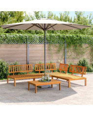 Salon palette de jardin 4 pcs bois d'acacia massif | Mobilier & Déco