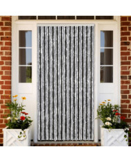 Rideau anti-mouches gris et noir 118x220 cm chenille | Mobilier & Déco