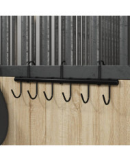 Porte-bride avec 9 crochets tournants noir acier | Mobilier & Déco